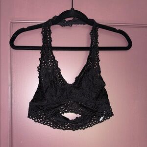 Retro Aerie Black halter Lace Bralette